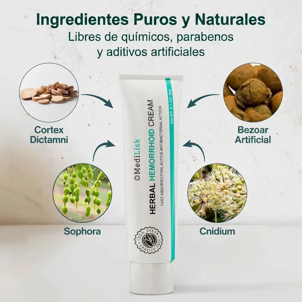 Ingredientes naturales de la crema herbal