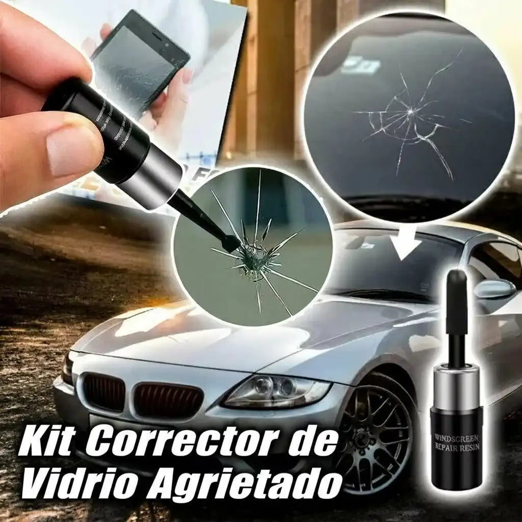 Kit corrector de vidrio agrietado