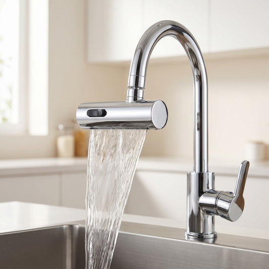 Cabezal de grifo 4 en 1 cromado con cascada