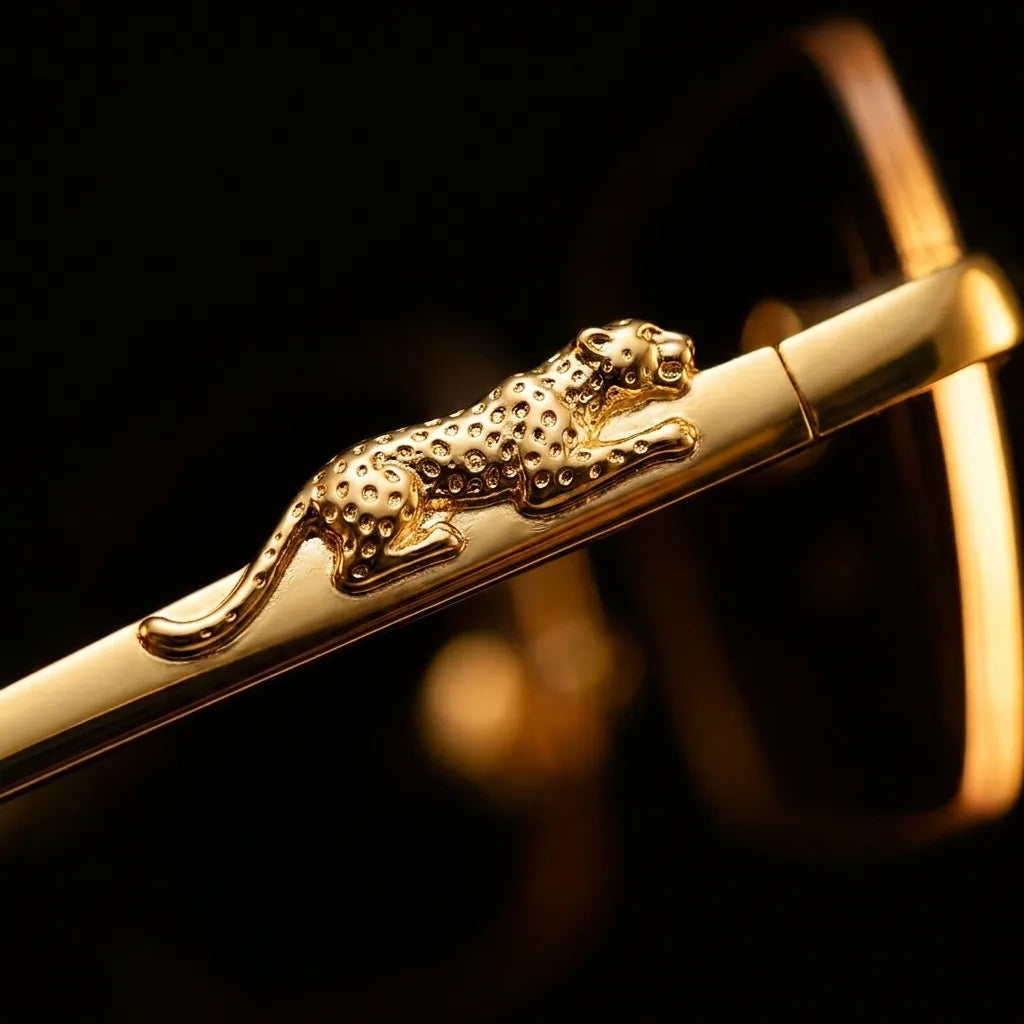 Jaguar tallado en oro