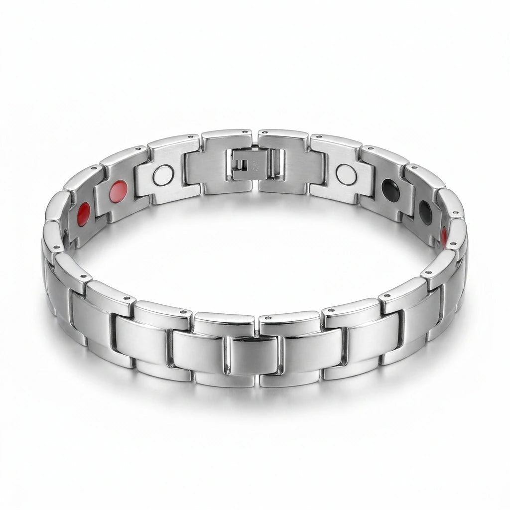 Pulsera magnética premium color plateado