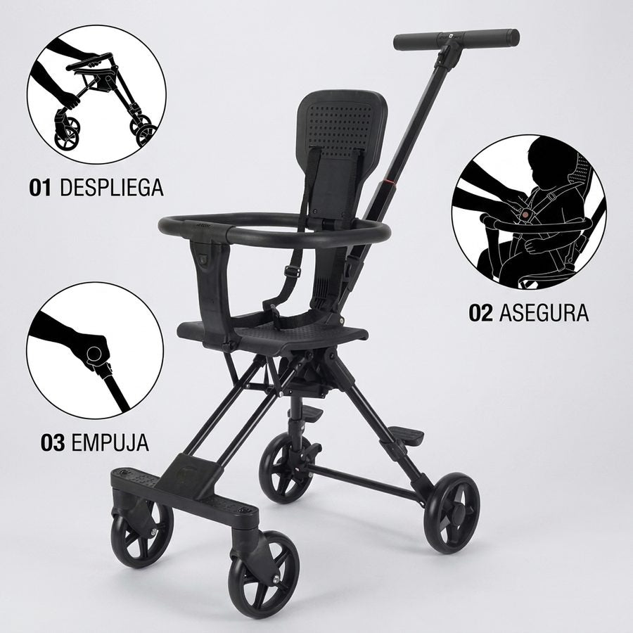 Modo de uso: despliega, asegura y empuja