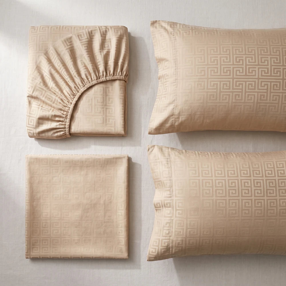 Las 4 piezas: sábana ajustable, sobresábana y dos fundas