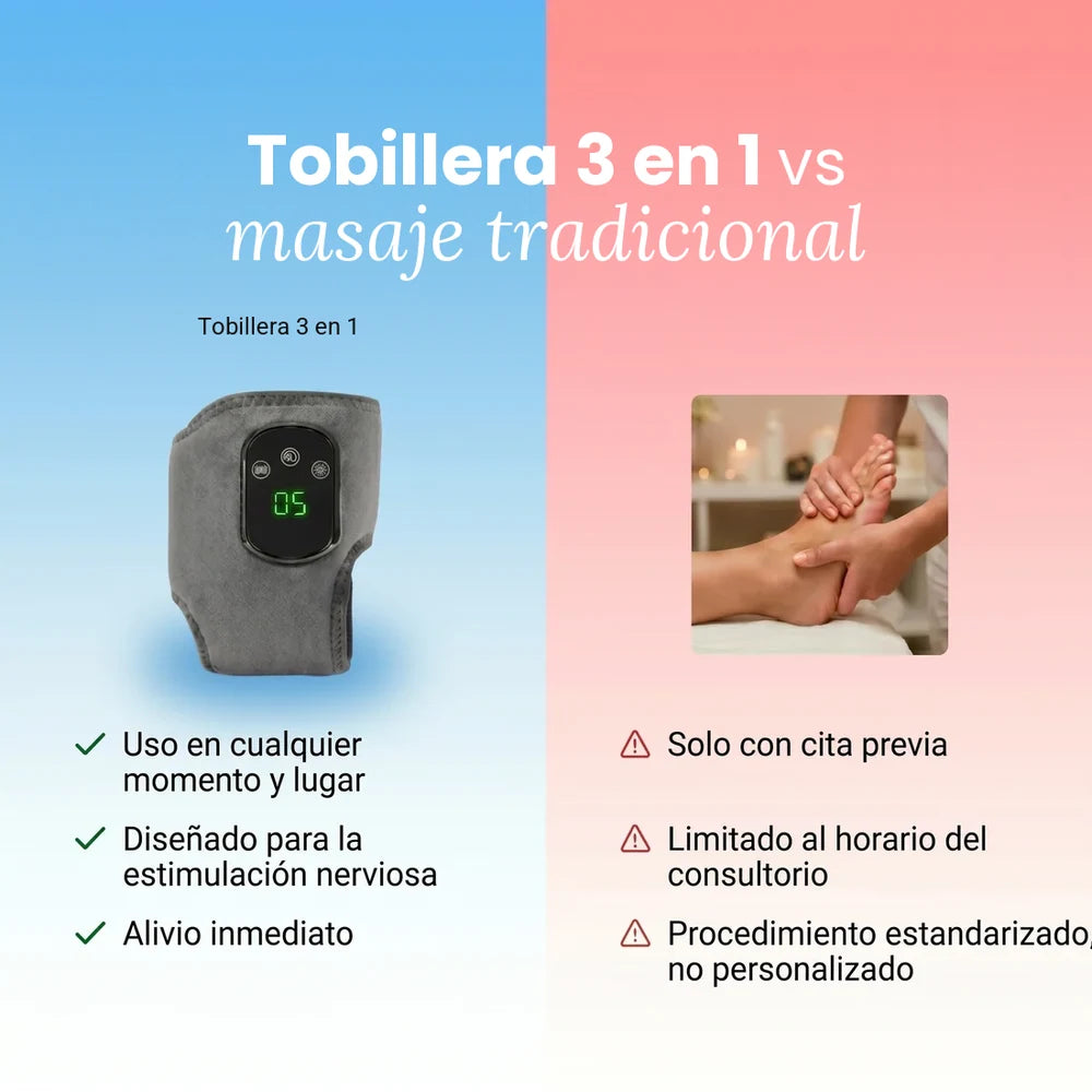 Tobillera 3 en 1 frente al masaje tradicional